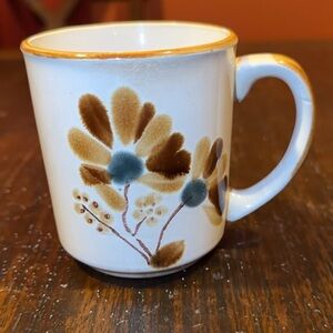 Vintage Sunnycraft Stoneware Collection Hand Decorated Floral Mug 21104 Korea